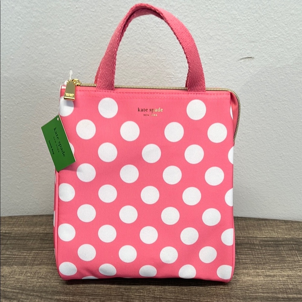 Kate Spade Pink and White Polka Dot Tote